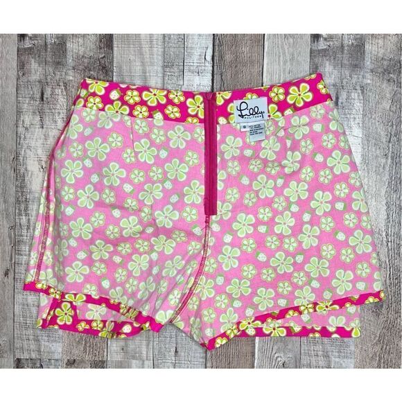 Lilly Pulitzer Vintage Dune Buggy Pink Lime Mini Skirt Skort sz 8 Barbiecore Neo - Picture 7 of 12